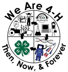 the logo for we are 4 h and now & forever is shown in black on a white background