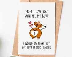 Cute Homemade Birthday Gifts For Mom, Birthday Card From Dog, Mom Birthday Card, Homemade Gifts For Mom, Smile White, Birthday Cards For Mother, Dog Mothers Day, Mother's Day Gift Card