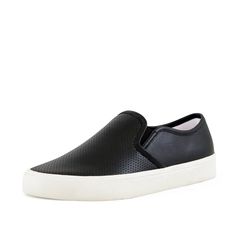 No laces? No problem. These slip on sneakers will keep you cool and casual for your everyday walk-around or a skate through the park. Details: Slip On Shoe, Round Toe, Cushioned Inner Sole, Decorative Perforated Upper. Football Workouts, Women's Slip On Shoes, Slip On Shoe, On Sneakers, Black 7, No Problem, Slip On Sneakers, Sneakers Black, The Park