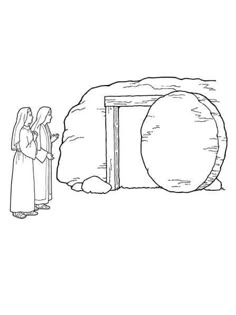 jesus and mary in front of the door to heaven coloring page