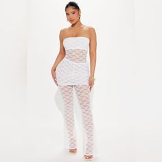 New With Tags Gorgeous White 2 Piece Set Perfect For An All White Party, Special Event Or Birthday. Us Size Xl. Fast Shipping From A Top Rated Seller And Gold Posh Ambassador. Bundle With Other Items For Huge Discount!!! All White Party, Lace Pants, Fashion Nova Pants, White Jumpsuit, White Party, Jumpsuit Fashion, Pant Set, 2 Piece Set, All White