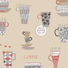 coffee cups and saucers on a beige background