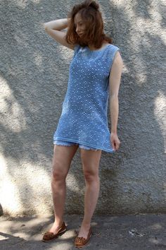 Crochet filet fishnet top t shirt Loose knit mesh dress Blue cotton boho beach tunic cover up Beachw Summer Festival Stretch Mini Dress, Summer Bohemian Stretch Crochet Dress, Bohemian Stretch Crochet Dress For Summer, Bohemian Stretch Mini Dress For Summer, Mesh Jumper, Crochet Beachwear, Filet Lace, Crochet Filet, Beach Tunic