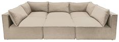 an image of a couch that is in the shape of a reclining sofa with pillows on it