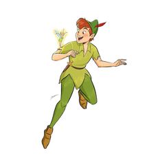 tinkerbell from the disney movie flying through the air with her hand on her hip