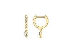 An everyday essential, this mini huggie earring is crafted with a row of sparkling pavé cz diamonds and accented with a single diamond teardrop that hangs delicately off the ear. All SKN semi fine earrings are crafted from a base of sterling silver and 14K gold fill. Sold as a set Select from sterling silver or 14K gold fill FREE SHIPPING ON ALL ORDERS OVER $50 Fine Jewelry Teardrop Huggie Earrings With Diamond Accents, Teardrop Huggie Earrings With Diamond Accents, Everyday Teardrop Diamond Earrings With Accents, Diamond Teardrop Huggie Earring, Everyday Teardrop Earrings With Diamond Accents, Huggie Earring, Huggie Earrings, Cz Diamond, Fine Earrings