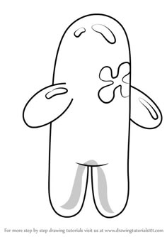 a cartoon character with his arms and legs stretched out, looking like he's holding something