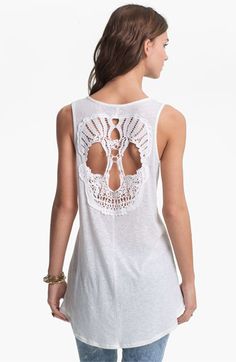 h.i.p. 'Skull Back' Tank Skull Cutout, Muscle Tank, Cute Fashion, Fashion Sense, Pacsun, Look Fashion, Tank Top Fashion