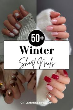 Elevate your nail game this season with our collection of trendy short winter nails! Featuring over 50 cute designs in almond and coffin shapes along with chic French tips—these looks are ideal for Christmas parties and New Year’s Eve festivities! Explore gel and acrylic options in vibrant colors including white, black, brown, pink, burgundy, red, green, blue, gold! With easy ideas adorned with glitter and chrome plus classy bows, you’ll be ready to shine at weddings or on vacation! Winter French Tip Nails Almond, Winter Color Nails Gel, New Year Gel Nails Ideas, Holiday Nails Short Almond, California Nails Designs, Winter Nails Gel Short, Winter Nails Chrome, Minimalist Holiday Nails, Cold Weather Nails