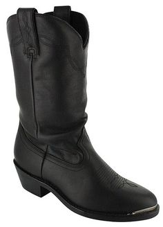 Shyanne Women's Black Slouch Cowgirl Boots - Medium Toe, Black Western Black Round Toe Heeled Boots, Western Black Snip Toe Boots, Black Snip Toe Cowgirl Boots, Shyanne Boots, Black Cowboy Boots Boot Barn, Short Cowgirl Boots, Harness Fashion, Ladies Cowboy Boots Size 5.5, Womens Cowgirl Boots