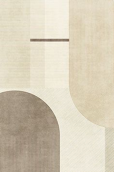 an abstract design with lines and curves in beige, black and white colors on a neutral background