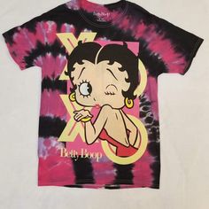 Brand New Without Tags Attached Women's Size Small Pink & Black Tie Dye Please See All Attached Pictures For Any Additional Details Betty Pop, Betty Boop Pink, Betty Boop T Shirt, Black Tie Dye, Betty Boop, Black Tie, Pink Black, Colorful Shirts, Tie Dye