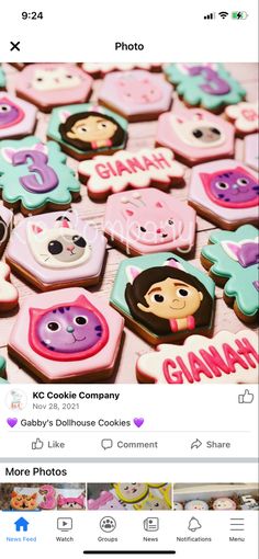 an instagram page with cookies on it and the caption's name below