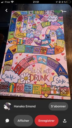 an art piece is shown with the words drink me and other things to do on it