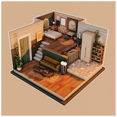 ☼☼☼ Rumah Minecraft Sederhana, Floor Bloxburg, Sims 4 Bedroom, Sims 4 House Plans, Sims 4 House Building, Bloxburg Room