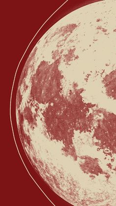 an image of the earth taken from space with red and white colors on it's surface