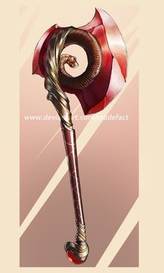 a red and gold umbrella with a snake on it