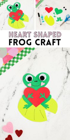 the frog craft is made with paper and scissors