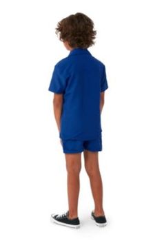 OppoSuits Boys Summer Set - 2 Piece Beach Wear set - Navy - Shorts and Shirt Set | OppoSuits Kids Navy Royale - Shorts and Shirt, Blue, Small Blue Collared Fitted Sets, Blue Fitted Collared Set, Blue Short Playwear Sets, Blue Short Sets For Playwear, Boys Summer, Summer Set, Summer Boy, Navy Shorts, Beach Wears