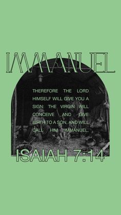 a green poster with an image of jesus and the words, maanjel