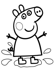 pep the pig is jumping in the water coloring pages for kids to print and color