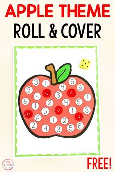 an apple themed roll and cover game for kids