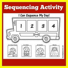 a red and yellow poster with numbers on it that says, i can sequence my day