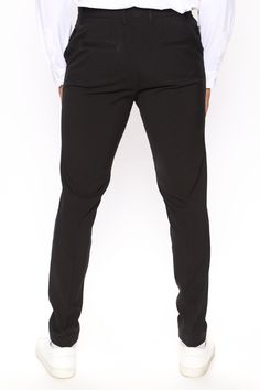 Available In Black. Button Closure Zip Fly Side Hand Pockets Back Pockets Slim Fit Shell: 65% Polyester 33% Viscose 2% Elastane Lining: 100% Polyester Inseam is 33 ½”, can be tailored Pair with “The Modern Stretch Suit Jacket” Imported | Mens The Modern Stretch Slim Trouser in Black size 38 by Fashion Nova Stretch Pants With Button Closure For Business Casual, Semi-formal Stretch Elastane Bottoms, Business Casual Stretch Bottoms With Button Closure, Classic Stretch Bottoms With Button Closure, Stretch Bottoms With Button Closure For Business Casual, Tailored Business Bottoms With Button Closure, Semi-formal Slim Fit Bottoms With Button Closure, Slim Fit Bottoms With Button Closure For Semi-formal Occasions, Stretch Bottoms With Button Closure For Work