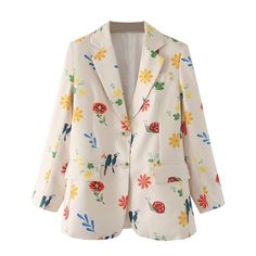 Autumn Women Printed Blazer Yoga Sets Outfit, Womens Casual Suits, Casual Suit Jacket, Sets Outfit, Floral Print Jacket, Ladies Blazer, Floral Blazer, Printed Blazer, Spring Outfits Women