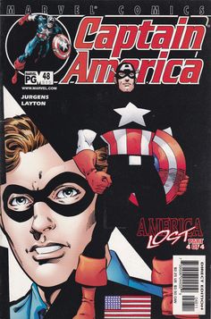 the cover to captain america comic book, featuring an image of two men in black and white