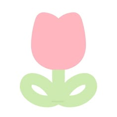 a pink flower with green stems on a white background