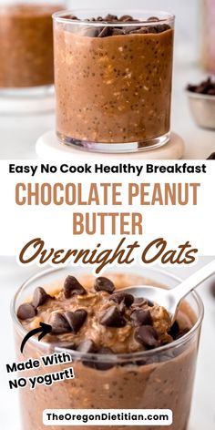 chocolate peanut butter overnight oatmeal recipe with no yogurt in it