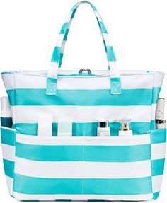 Beach Pool Bags Tote for Women Ladies Large Gym Tote Carry on Bag with Wet Compartment for Weekender Travel Waterproof Gym Tote Bag, Expedition Gear, Waterproof Tote, Gym Tote, Pool Bags, Light Blue Green, Bags Tote, Beach Tote Bags, Travel Tote