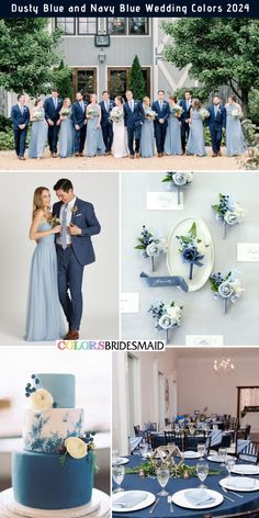 blue and white wedding colors for the bride and groom