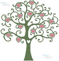 a tree with many hearts on it