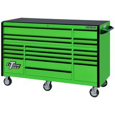 RX Series 72 in. 19 -Drawer Roller Cabinet Tool Chest in Green with Black Handles - Super Arbor Blue Drawers, Black Drawer Pulls, Black Drawers, Laminated Mdf, Steel Frame Construction, Set Of Drawers, Tool Cabinet, Tool Chest, Professional Tools