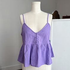 Nwt Abound Airy Flair Cami 100% Cotton, No Stretch Size: Xs Mannequin Measurements: 32a25”Waist33”Hip Smoke-Free, Pet-Free Home All Items Are Clean & Ready To Wear #Abound #Fairy #Bohemian #Adjustable #Lilac Lavender Summer Top For Daywear, Lavender Summer Tops For Daywear, Lavender Tops For Summer Daywear, Lavender Summer Top For Daytime, Summer Purple Cotton Tank Top, Summer Cotton Top In Purple, Summer Cotton Purple Tops, Purple Cotton Summer Top, Lavender Summer Top For Vacation