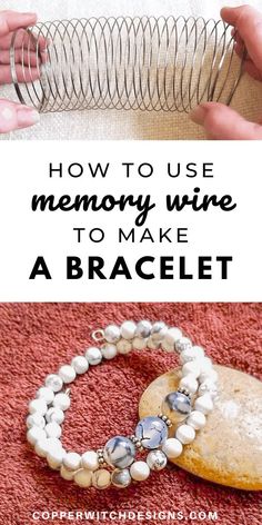 Diy Crystal Bracelet How To Make, How To Make Memory Wire Bracelets Tutorials, Memory Wire Cuff Bracelet Diy, How To Make A Memory Wire Bracelet, Bracelet Wrapping Ideas, Handmade Bead Bracelet Ideas, Memory Wire Bracelets Diy How To Make, Wire Bead Bracelet Diy, Bracelet Sizes Chart