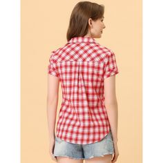 The classic plaid shirt can be mixed easily with a variety of styles. This plaid short-sleeved cotton shirt will become a quick go-to in your wardrobe. Style it with your favorite jeans or skirts for a casual look. Perfect for going out and traveling with friends. Occasions: Beach, weekend, gathering, daily, and so on. Gingham Cotton Short Sleeve Tops, Classic Short Sleeve Cotton Flannel Shirt, Classic Cotton Short Sleeve Flannel Shirt, Plaid Cotton Short Sleeve Shirt With Button Closure, Summer Cotton Button-up Flannel Shirt, Plaid Short Sleeve Flannel Shirt With Button Closure, Collared Cotton Flannel Shirt For Summer, Summer Cotton Flannel Shirt With Button Closure, Short Sleeve Cotton Flannel Shirt With Button Closure