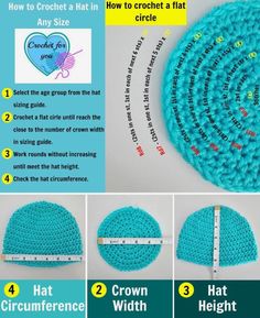 instructions to crochet a hat for beginners with pictures on how to make it