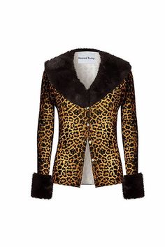 Fitted Faux Fur Outerwear In Leopard Print, Fitted Leopard Print Faux Fur Outerwear, Elegant Winter Leopard Print Outerwear, Elegant Leopard Print Outerwear For Winter, Elegant Leopard Print Winter Outerwear, Fitted Leopard Print Winter Outerwear, Leopard Print Fur Coat With Faux Fur Trim, Fitted Leopard Print Fur Coat For Fall, Fitted Long Sleeve Cardigan With Faux Fur Trim