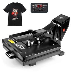 an image of a t - shirt printing machine with thermometer and other items