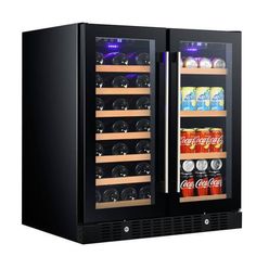 Basement Fridge, Pantry Modern, Black Glass Door, Bar Pantry, Goals Ideas, Beverage Coolers, Cabinet Decoration, Wine Coolers Drinks, Beverage Fridge