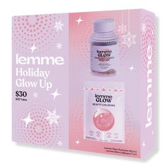 Holiday Glow Up Kit - HOLIDAY GLOW UP KITBenefitsGlow Gummies support healthy hair, radiant skin & strong nails*Lollipops formulated with Vitamin C, Collagen Peptides & Cocoa Butter provide the ultimate glow-upKey IngredientsGummies: Biotin, Zinc, Collagen Peptides, Vitamins A, C & E and Ionic Trace MineralsLollipops: Collagen Peptides, Vitamin C and Cocoa ButterFormulated WithoutSynthetic ColorsSugar AlcoholsGlutenGMOs - Holiday Glow Up Kit Lemme Glow Lollipop, Lemme Gummies, Hair Skin Nails Gummies, Wishlist Christmas, Dream Wishlist, Xmas 2022, 2024 Wishlist, Sephora Skin Care, Wishlist 2024