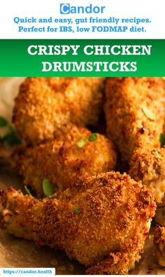 crispy chicken drumsticks on a plate with parsley