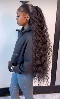 Half Back Half Down, High Half Up Half Down, Curly Hairstyles Weave, Half Up Half Down Hair Quick Weave, Half Up Half Down Hairstyles Black Women, Half Up Half Down Curly Hair, Quickweave Styles, Curly Ponytail Weave, Sew In Ponytail