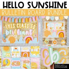 the hello sunshine bulletin board bundle is shown