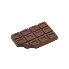 a chocolate bar with four squares on it