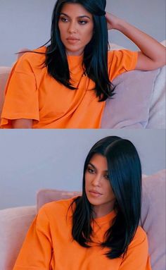 Kourtney Kardashian Long Bob, Mid Style Haircut, Kourtney Kardashian Medium Length Hair, Kourtney Kardashian Hair Long, Haircuts That Make Your Face Thinner, Dark Hair Medium Length, Kourtney Kardashian Hairstyles, Straight Haircut With Layers, Haircut Trends 2024 Women