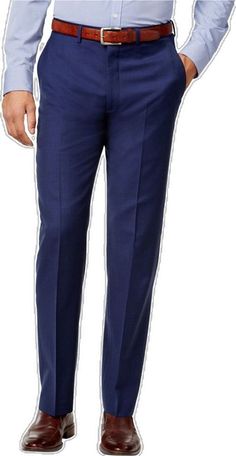 Elegant Blue Straight Work Pants, Elegant Blue Bottoms For Semi-formal Occasions, Elegant Blue Bottoms For Semi-formal Events, Navy Slim Fit Pants For Business Casual, Elegant Tailored Blue Pants, Elegant Tailored Blue Bottoms, Tailored Elegant Blue Bottoms, Tailored Blue Elegant Bottoms, Navy Business Casual Pants With Welt Pockets